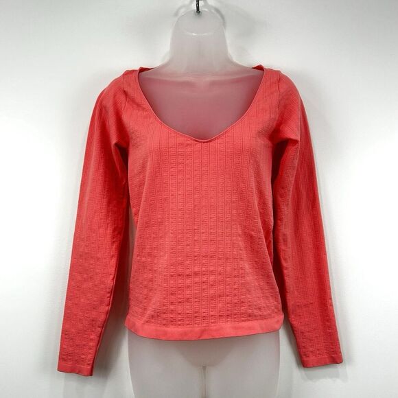 Anthropologie Top Women's M Pink NWT Bodycon‎ Stretch Long Sleeve Long Sleeve - Picture 1 of 11